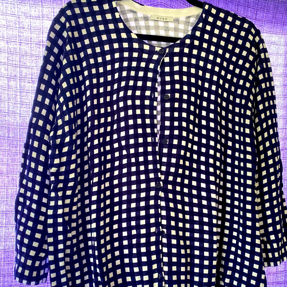 Blue and white cardigan 🔵NWT⚪️ plus size